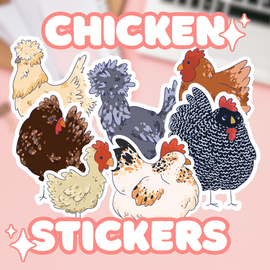 Charming Chicken Stickers: Farmhouse Decor, Laptop Decals